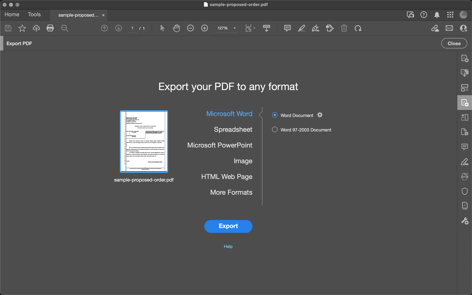 Export your PDF to any Format