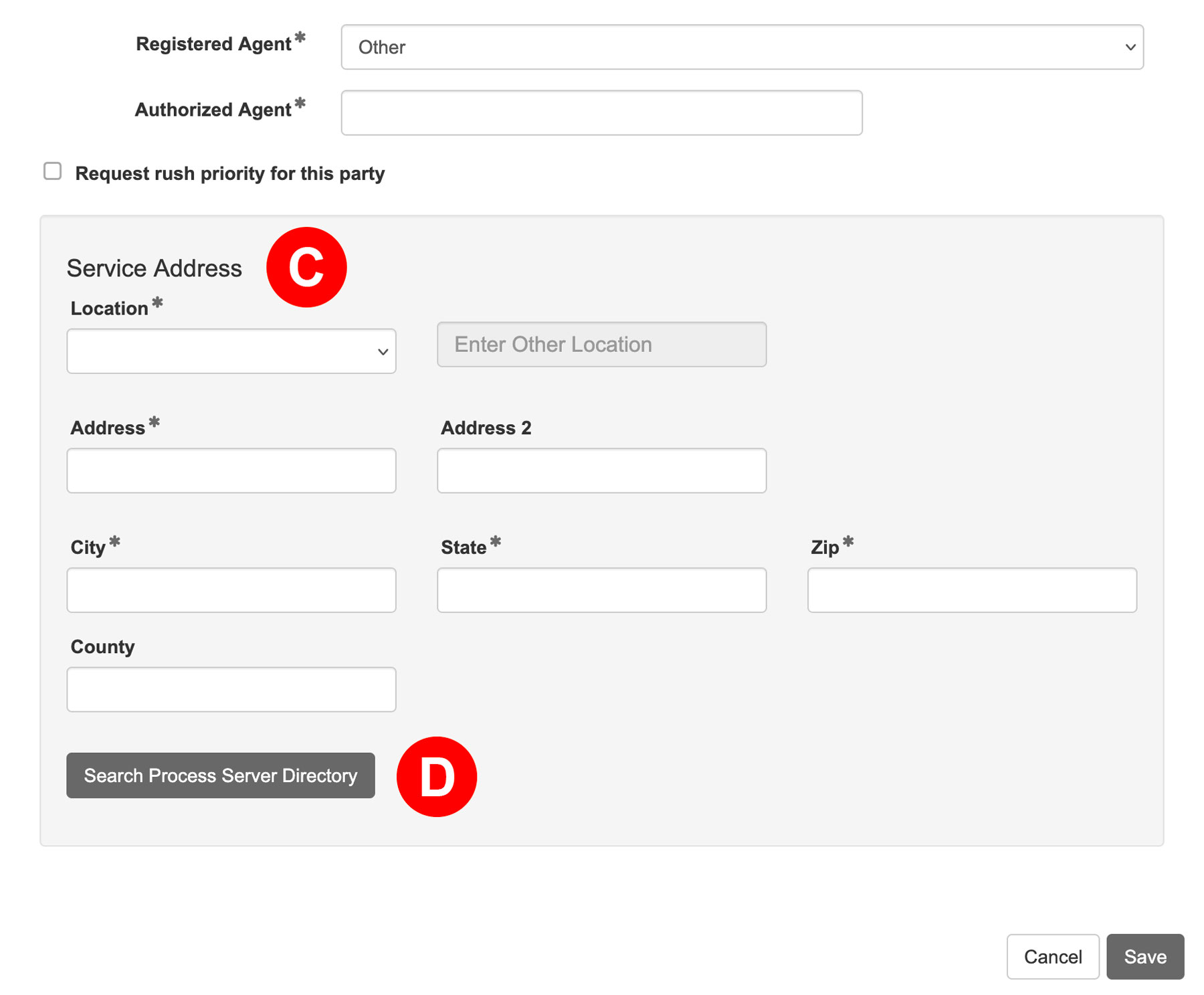 service address example