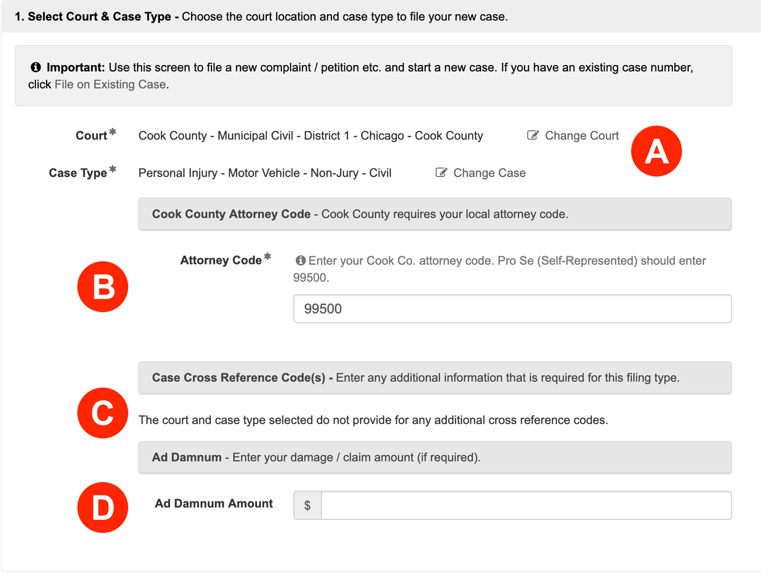 Initiate a New Case in Cook County, Illinois