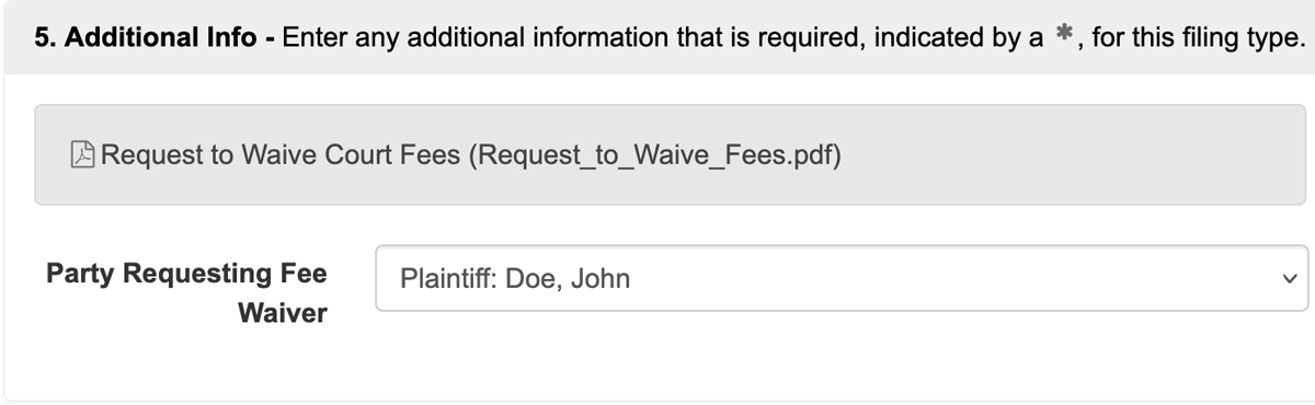 select fee waiver exemption