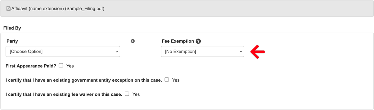 select fee exemption